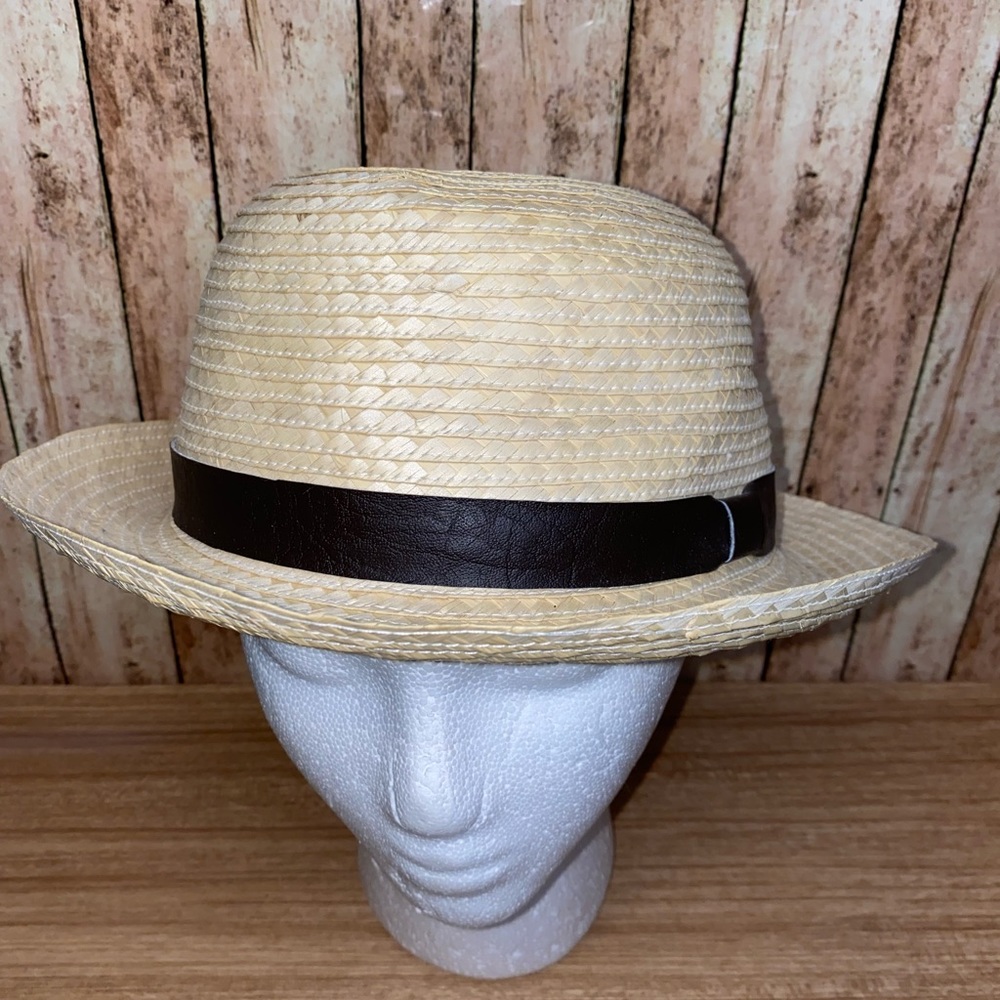 Men’s Straw Hat with leather band/NWOT